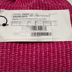 MaxMara  Drawstring dustBag  included fuchsia pink raffia MAX MARA WEEKEND BAG